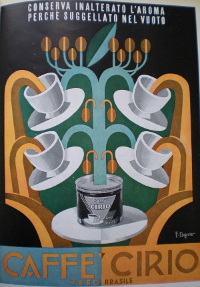 Pubblicità per il caffè Cirio disegnata da Depero (Domus, ottobre 1936) 
