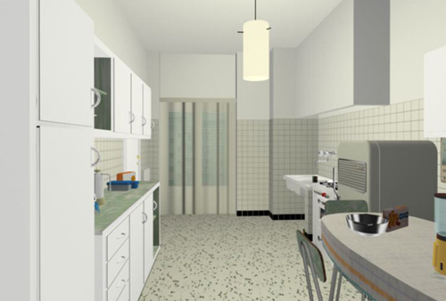 Cucina, vista dall'ingresso