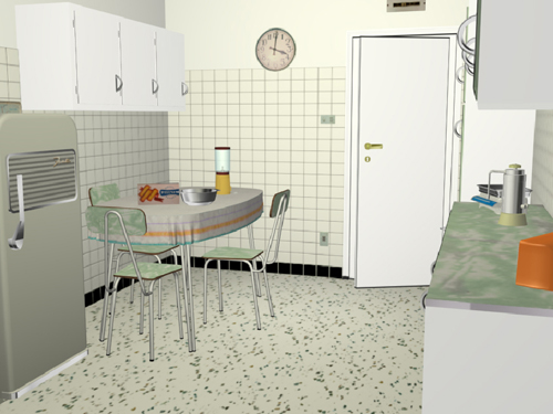 Cucina, verso la finestra