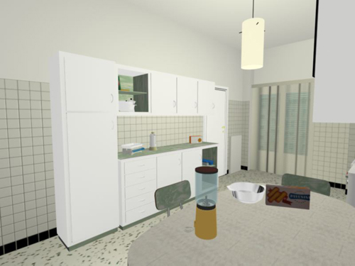Cucina, dal lato del tavolo